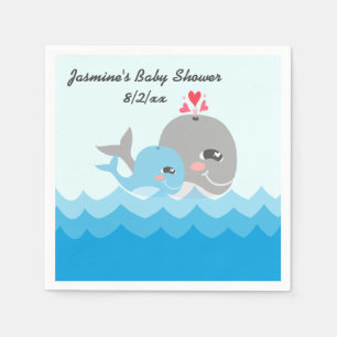 Serviettes En Papier Baby shower mignon de garçon de baleine