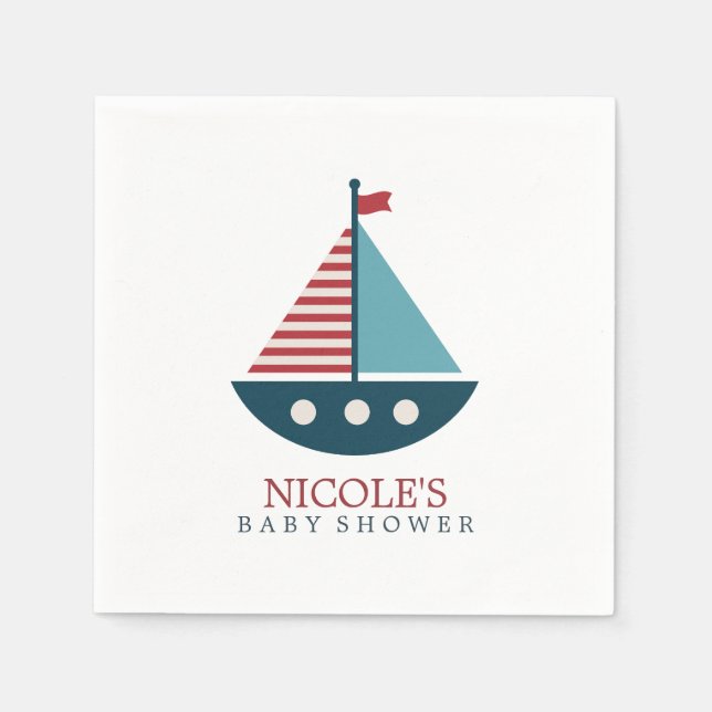 Serviettes En Papier Baby shower nautique (Devant)