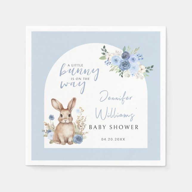 Serviettes en papier baby shower pâle bleu outrell (Devant)