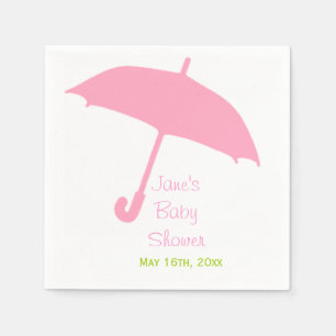 Serviettes En Papier Baby shower parapluie rose serviettes