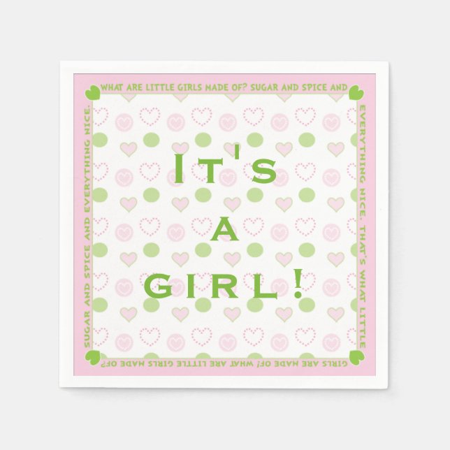 Serviettes En Papier Baby shower Serviette standard "Sucre et épices" (Devant)