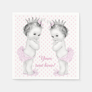 Serviettes En Papier Baby shower Twin Girl