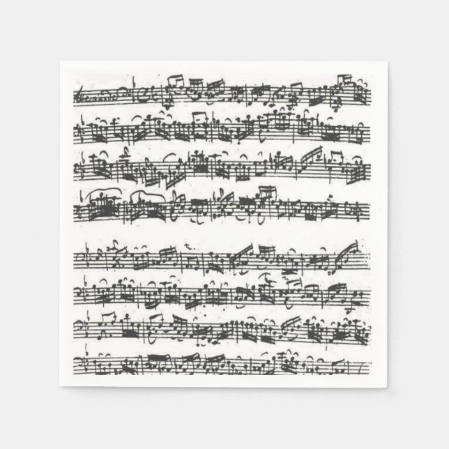 Serviettes En Papier Bach Cello Suite Music Manuscrit (Devant)