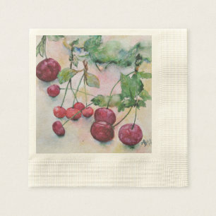 Serviettes En Papier Baies. Cerises