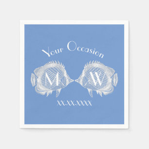 Serviettes En Papier Baiser Poisson Votre couleur Personnaliser