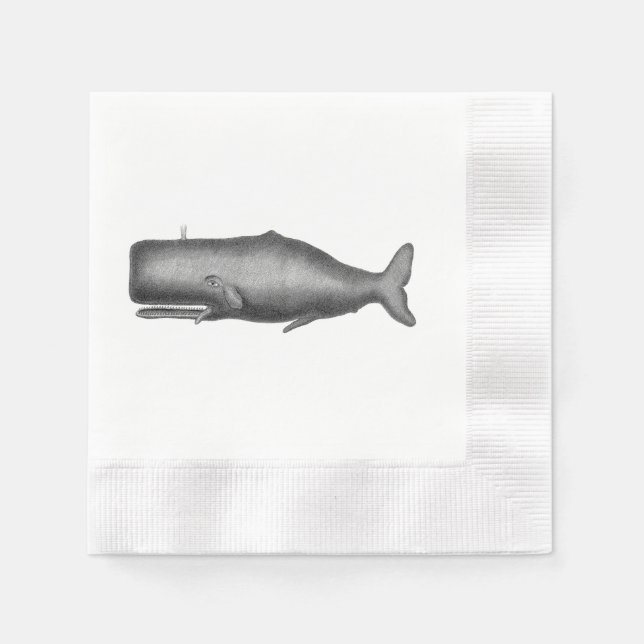 Serviettes En Papier Baleine vintage (Devant)