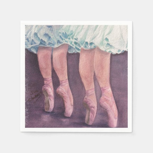 SERVIETTES EN PAPIER BALLERINAS EN PAPIER BLEU NAPKINS (Devant)