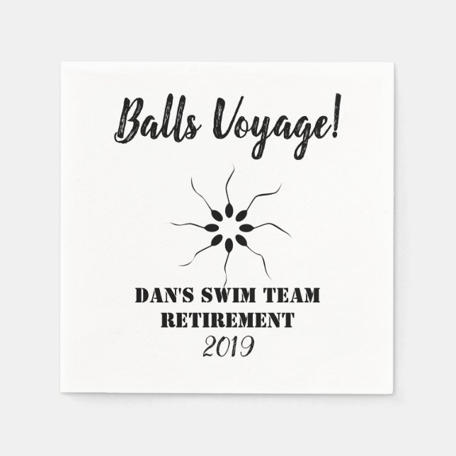 Serviettes En Papier Balls Voyage | Retraite de l'équipe de natation |  (Devant)