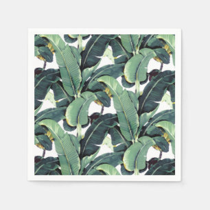 Serviettes En Papier Banane Feuille Palm Tree Papier Tropical Napkins