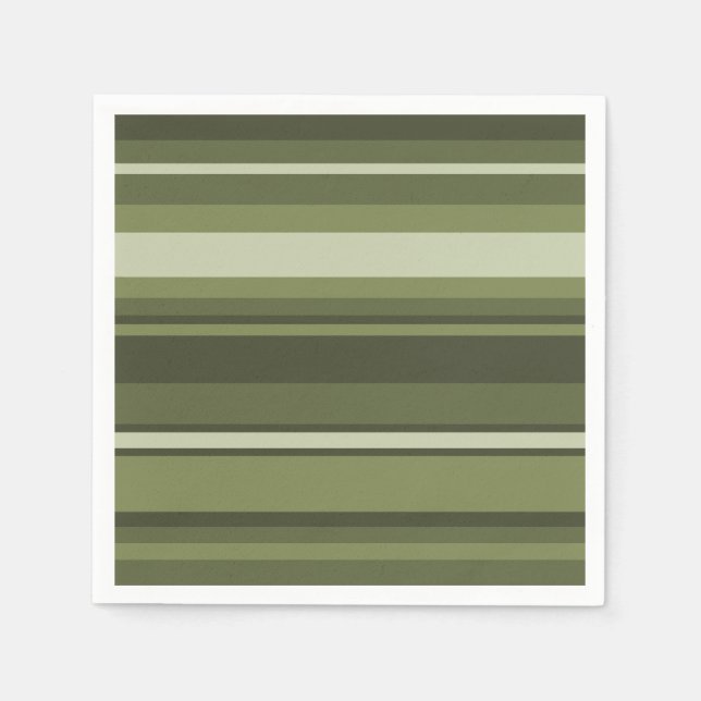 Serviettes En Papier Bandes vert olive (Devant)