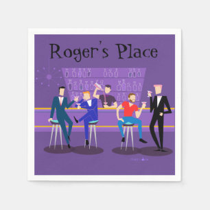 Serviettes En Papier Bar Retro Gay Cocktail Napins