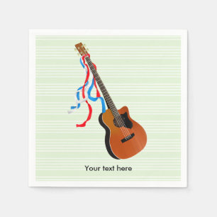 Serviettes En Papier Basse acoustique Guitare Musique américaine