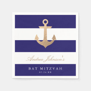 Serviettes En Papier Bat mitzvah de marine