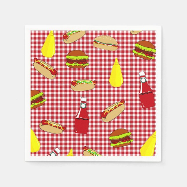 Serviettes En Papier BBQ Anniversaire Papier serviettes (Devant)
