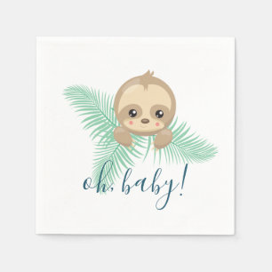 Serviettes En Papier Bébé joli Sloth Oh Baby Baby shower Papier