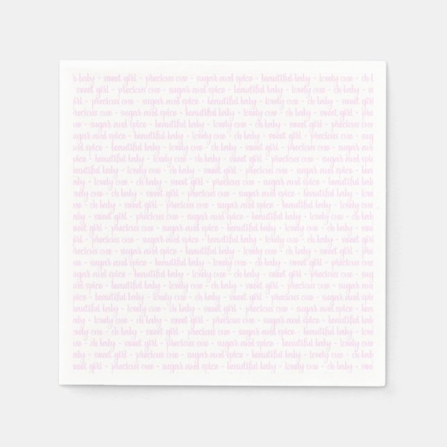 Serviettes En Papier Bébé rose fille (Devant)