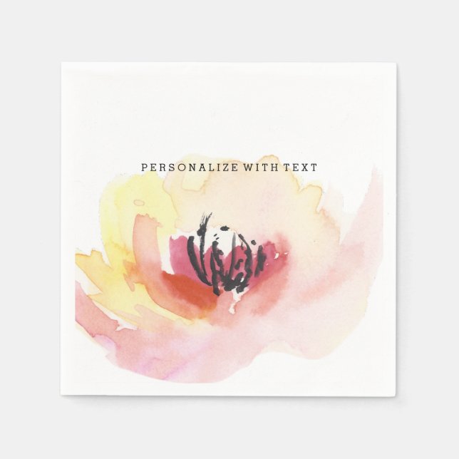 Serviettes En Papier Belle aquarelle rose florale (Devant)