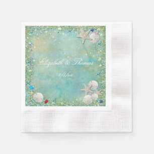 Serviettes En Papier Belle Plage, Dollars de sable, Étoiles de mer, Ser