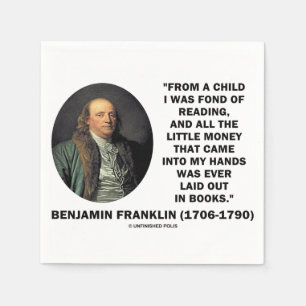Serviettes En Papier Benjamin Franklin affectueux de la citation