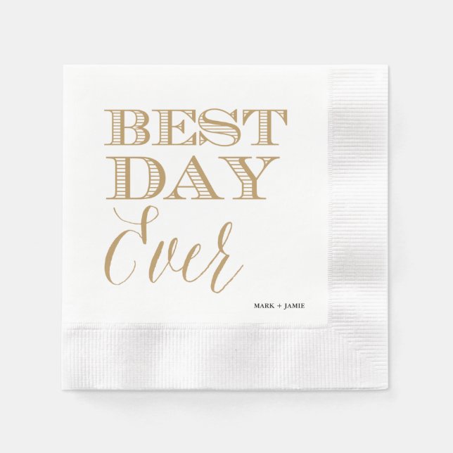 Serviettes En Papier BEST DAY EVER cocktail napkin (Devant)