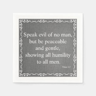 Serviettes En Papier Bible Bienheureuse Écriture - Titus 3:2