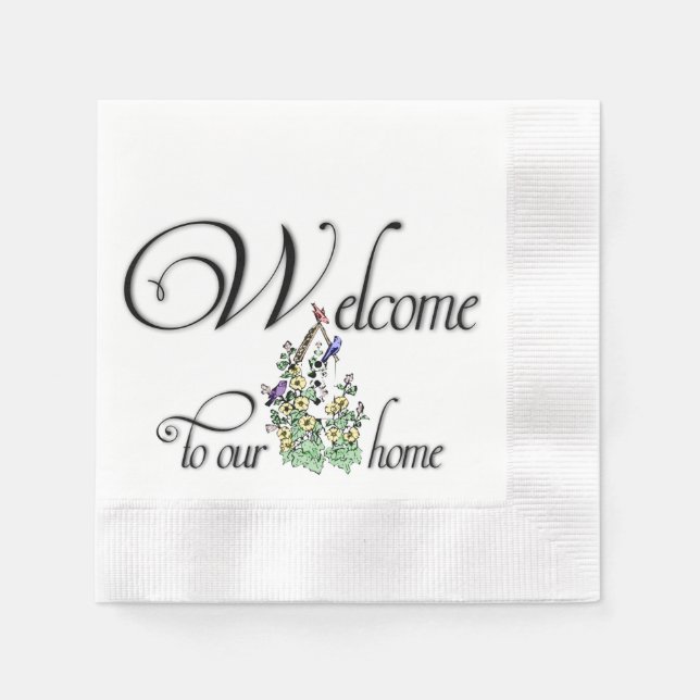 Serviettes En Papier Bienvenue chez nous (Devant)