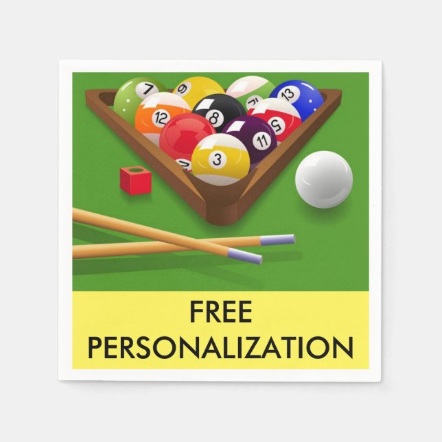 Serviettes en papier billard (Devant)