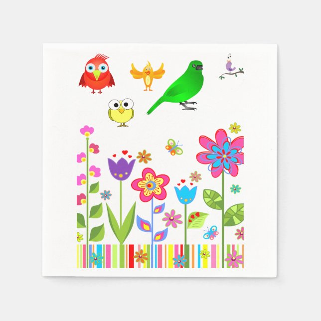 Serviettes En Papier Bird Wildlife Napkin (Devant)