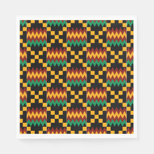 Serviettes En Papier Black, Green, Red, et Yellow Kente Cloth