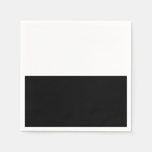 Serviettes En Papier Black & White Split Demi-Anniversaire Chic Party (Devant)