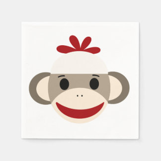 Serviettes en papier blanc de singe