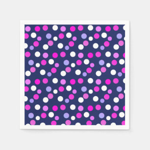 Serviettes En Papier Blanc Rose Violet Bleu Cercles Balles Serviette en