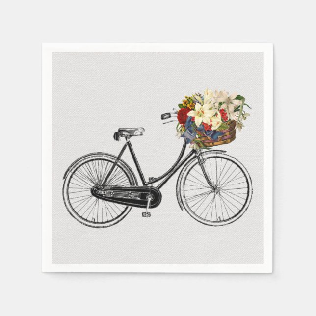 serviettes en papier blanc vélo fleur de vélo (Devant)