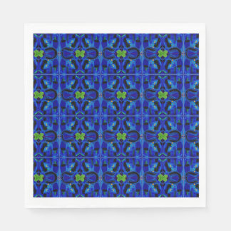 serviettes en papier bleu