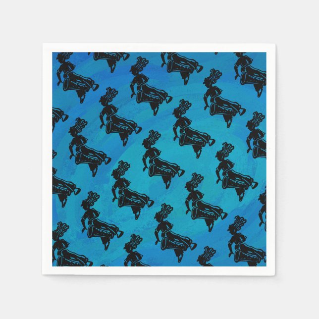 Serviettes En Papier Bleu tambour Boogie Nights New York (Devant)