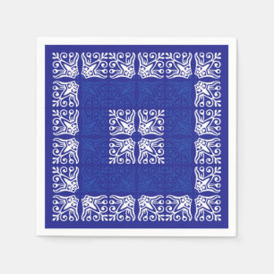 Serviettes En Papier Blue Bandana Design