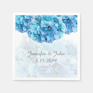 Serviettes En Papier Blue Hydrangea Collection Mariage Napkins