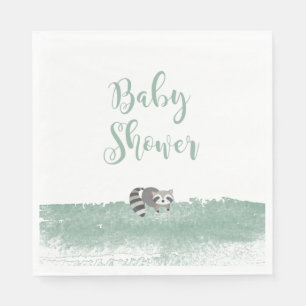 Serviettes En Papier Bois Bébé Animaux Végétation Baby shower serviette