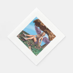 Serviettes En Papier Bois de rêve d'ange d'automne Art Fantastique