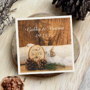 Serviettes En Papier Bois rustique et Mariage en bois de grange