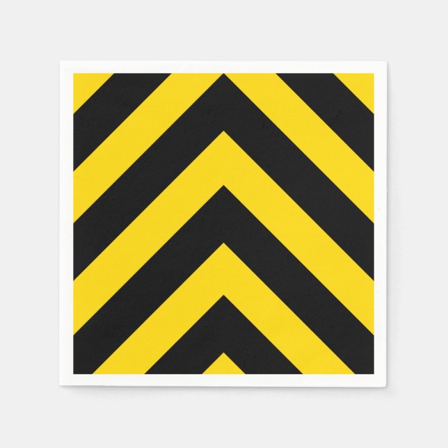 Serviettes En Papier Bold Highway Traffic Bumble Bee Chevrons (Devant)