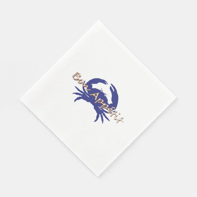 Serviettes En Papier Bon-Appétit- Petit-Crabe-BLEUE-Tous Les Jours- Cél (Coin)