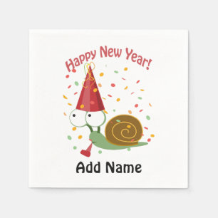 Serviettes En Papier Bonne année ! Escargot