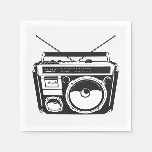 Serviettes En Papier Boombox des années 80 (Devant)