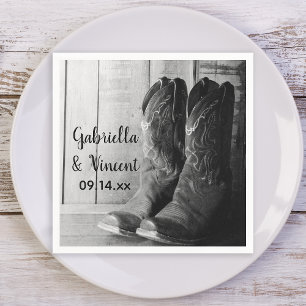 Serviettes En Papier Boots rustiques Cowboy Pays Mariage occidental