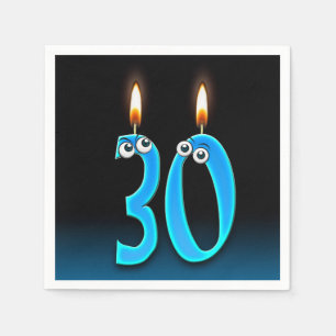 Serviettes En Papier Bougie de 30e anniversaire aux globes oculaires