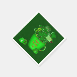 Serviettes En Papier Bouquet de biscuits irlandais - Papier Shamrock