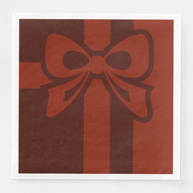 Serviettes En Papier Bow rouge - Noël - Papier Napkin (Devant)