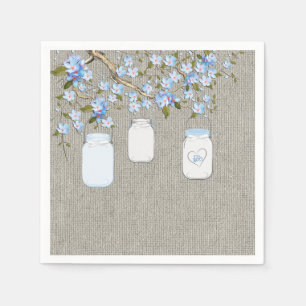 Serviettes En Papier Boys Burlap Mason Jar Baby shower