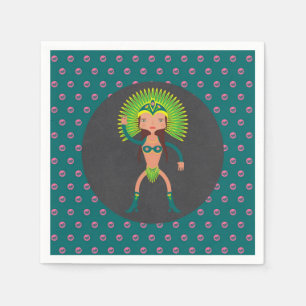 Serviettes En Papier Brésil Samba fille fête d'anniversaire